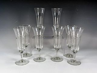 8 PARFAIT ETCHED GLASS GLASSES