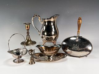 ASSEMBLED LOT OF SILVERPLATE SERVICE & DECORATIVE ITEMS