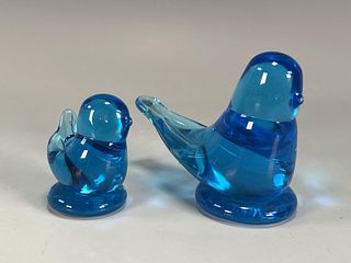 BLUEBIRDS OF HAPPINESS SIGNED ART GLASS
