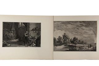 (2) ENGRAVINGS AFTER DAVID TENIERS THE YOUNGER (1610-1690)