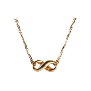 Tiffany & Co 18k Gold Infinity Pendant Necklace