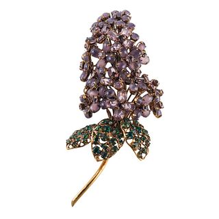 Iradj Moini Gemstone Lilac Flower Brooch Pin