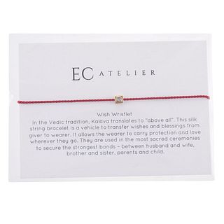 EC Atelier Red Wish Wristlet 14k Gold Diamond Bracelet