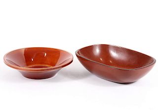 (2) JAPANESE LACQUER BOWLS