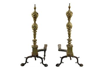 COLONIAL PERIOD ANDIRONS