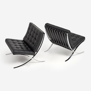  Mies van der Rohe for Knoll, Pair of Barcelona Chairs