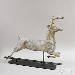 Molded Copper and Zinc Leaping Stag Weathervane