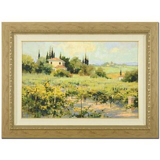Marilyn Simandle, "The Vineyard" Framed Limited Edition on Canvas, Numbered 105/199 and Hand Signed with Letter of Authenticity.