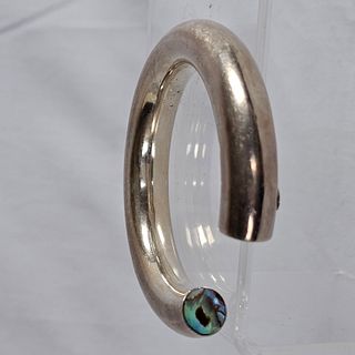 Sterling with Abalone Terminal Bangle 