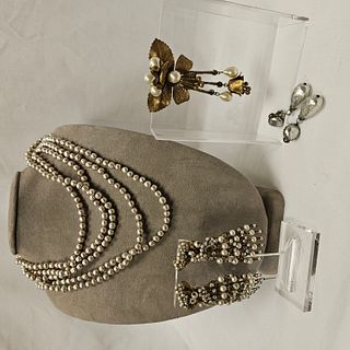 Grouping of Vintage Faux Pearl Jewelry including Miriam Haskell