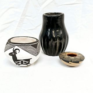 Collection of Three Native American Pottery Vessels