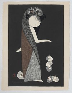 Kaoru Kawano, (Japanese 1916-1965) Woodblock Print
