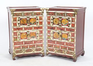 Pair Korean Horn Veneered and Lacquer Wedding Chests