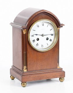 French Mahogany Mantel Clock, Retailed by Mappin & Webb