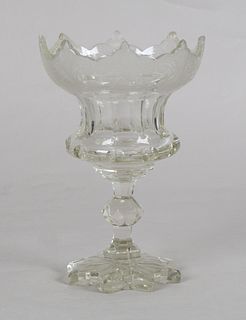A Victorian Period Cut Glass Centerpiece Vase