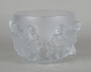 Large Lalique Frosted Glass Bowl: Luxembourg