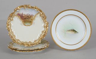 Four Porcelain Cabinet Plates, Lenox and Limoges