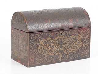 French 'Boulle' Marquetry Inlaid Dome Top Letter Box