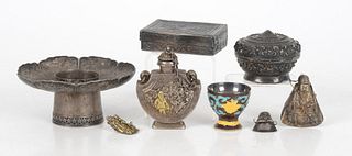 A Group of Asian Silver Items