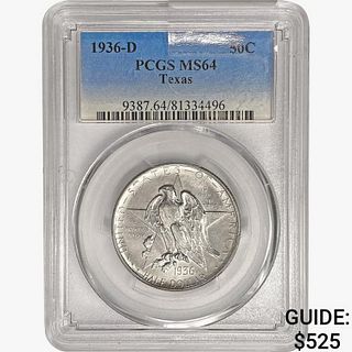 1936-D Texas Half Dollar PCGS MS64