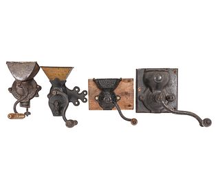 FOUR CAST IRON WALL/POST MOUNT GRINDERS