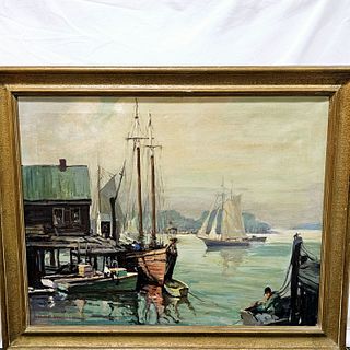 Painting on Canvas At the Docks