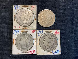 Group of 4 Morgan Silver Dollars San Francisco Mint