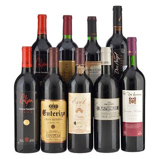 Lote de Vinos Tintos de Chile, Uruguay, Argentina, México, España, Alemania y Portugal. En presentaciones de 750 ml. Total de piezas: 9