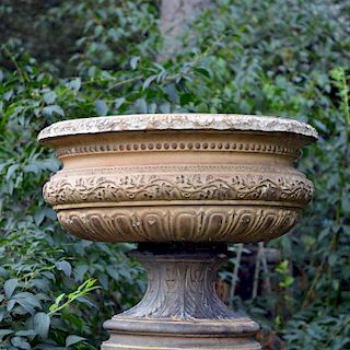 A fine tazza-form stoneware urn marked on inner rim “DOULTON & CO./LAMBETH/LONDON”