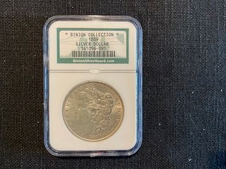 1889 Morgan Silver Dollar Binion Silver Hoard Collection in NGC Holder