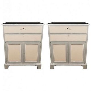 Pair of Georgian Style Side Cabinets, Mid 20th Century