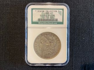 1882 O Morgan Silver Dollar Binion Silver Hoard Collection in NGC Holder