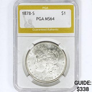 1878-S Morgan Silver Dollar PGA MS64