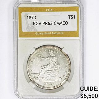 1873 Silver Trade Dollar PGA PR63 CAM