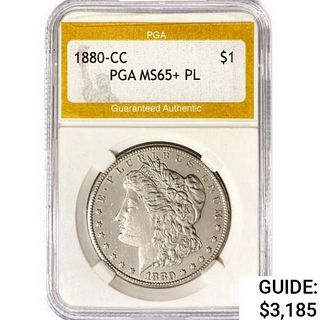 1880-CC Morgan Silver Dollar PGA MS65+ PL