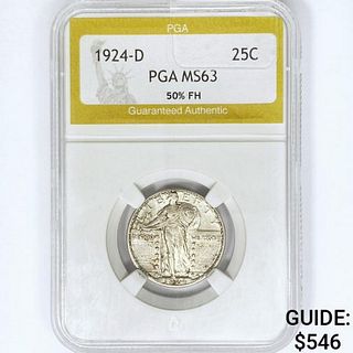 1924-D Standing Liberty Quarter PGA MS63 50% FH