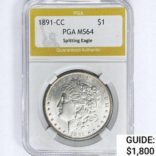 1891-CC Morgan Silver Dollar PGA MS64 VAM-3