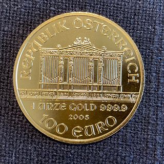 2005 100 Euro Austria Philharmonic 0.999 Gold Coin