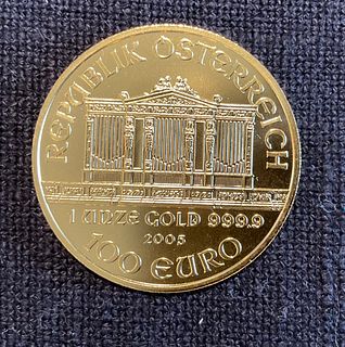 2005 100 Euro Austria Philharmonic 0.999 Gold Coin