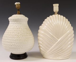 (2) CONTINENTAL GLAZED CERAMIC 1-LT TABLE LAMPS