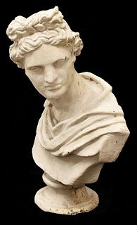 CLASSICAL STYLE CAST IRON BUST APOLLO BELVEDERE