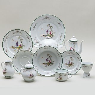 Reynaud Limoges Chinoiserie Porcelain Part Service in the 'Si Kiang' Pattern 