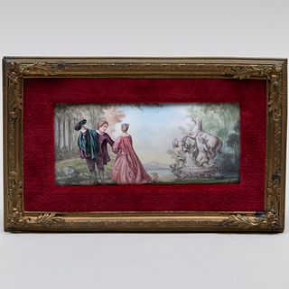 Set of Six Vienna Enamel Plaques of Courting Couples
