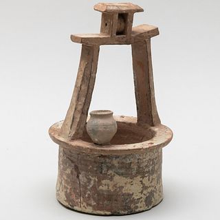Chinese Straw Glazed Pottery Model of a Well 