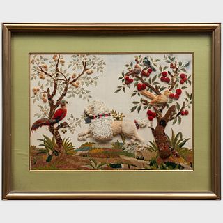French Needlework Picture of a Poodle 