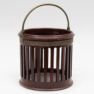 English Brass-Mounted Mahogany Plate Bucket