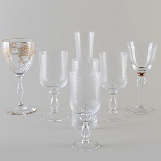 Set of Murano Colorless Glass Stemware 