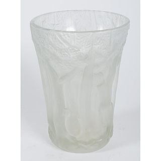 Lalique-style Frosted Glass Vase