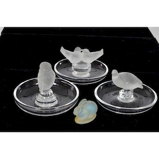 Lalique Glass Ring Dishes, Plus