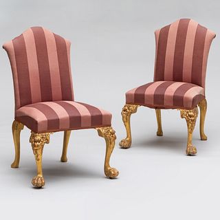 Pair of George II Style Giltwood Side Chairs 